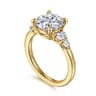 Wave - 14K Yellow Gold Round Diamond Engagement Ring - 0.45 ct
