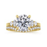 Wave - 14K Yellow Gold Round Diamond Engagement Ring - 0.45 ct