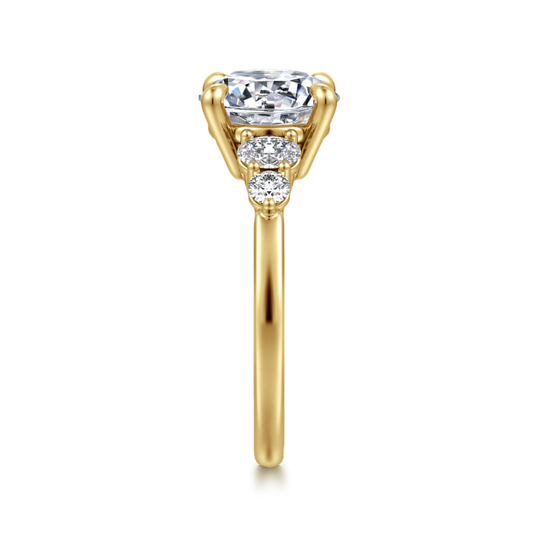 Wave - 14K Yellow Gold Round Diamond Engagement Ring - 0.45 ct - Shot 5