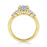 Wave - 14K Yellow Gold Round Diamond Engagement Ring - 0.4 ct