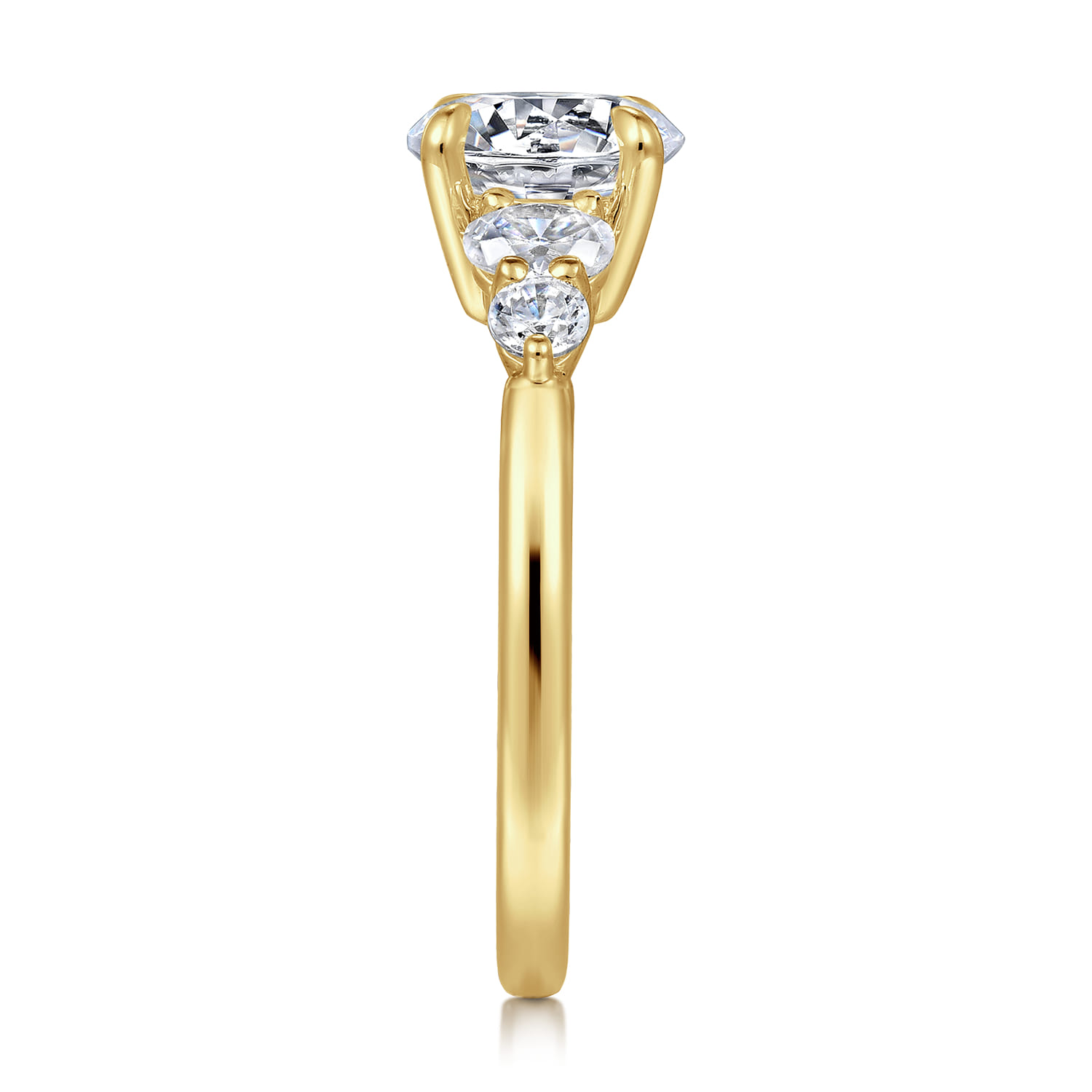Wave - 14K Yellow Gold Round Diamond Engagement Ring - 0.4 ct - Shot 4