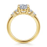 Wave - 14K Yellow Gold Round Diamond Engagement Ring - 0.42 ct