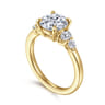Wave - 14K Yellow Gold Round Diamond Engagement Ring - 0.42 ct