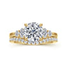 Wave - 14K Yellow Gold Round Diamond Engagement Ring - 0.42 ct