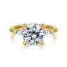 Dela - 14K Yellow Gold Round Three Stone Diamond Engagement Ring - 0.17 ct