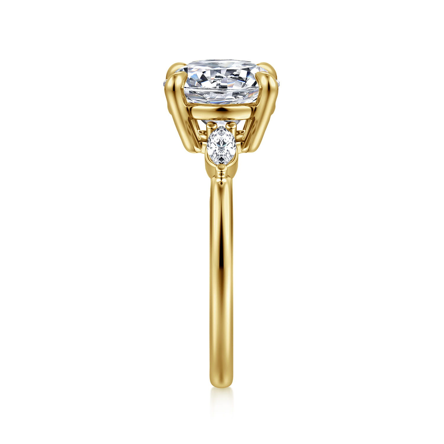 Dela - 14K Yellow Gold Round Three Stone Diamond Engagement Ring - 0.17 ct - Shot 5
