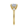 Dela - 14K Yellow Gold Round Three Stone Diamond Engagement Ring - 0.17 ct