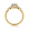 Dela - 14K Yellow Gold Floral Round Diamond Engagement Ring - 0.17 ct