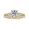 Dela - 14K Yellow Gold Floral Round Diamond Engagement Ring - 0.17 ct