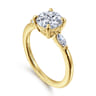 Dela - 14K Yellow Gold Round Three Stone Diamond Engagement Ring - 0.17 ct