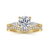 Dela - 14K Yellow Gold Round Three Stone Diamond Engagement Ring - 0.17 ct