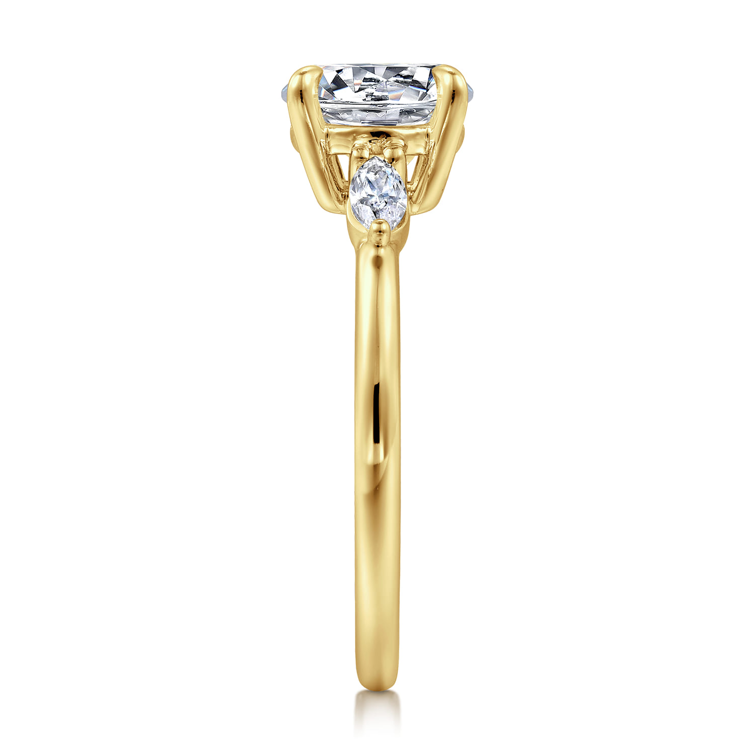 Dela - 14K Yellow Gold Round Three Stone Diamond Engagement Ring - 0.17 ct - Shot 5