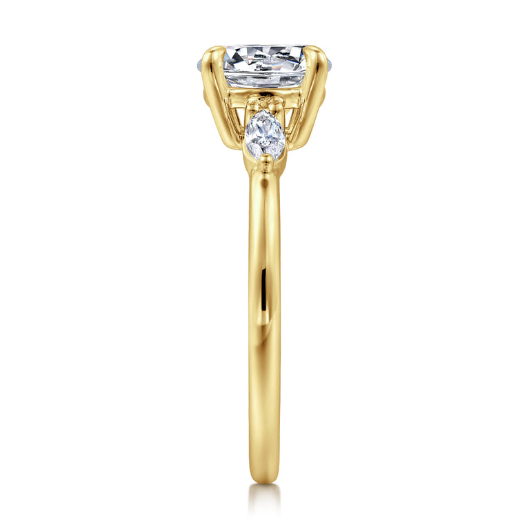 Dela - 14K Yellow Gold Round Three Stone Diamond Engagement Ring - 0.17 ct - Shot 5