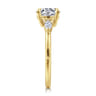 Dela - 14K Yellow Gold Round Three Stone Diamond Engagement Ring - 0.17 ct