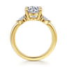 Dela - 14K Yellow Gold Round Three Stone Diamond Engagement Ring - 0.17 ct