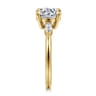 Dela - 14K Yellow Gold Round Three Stone Diamond Engagement Ring - 0.17 ct