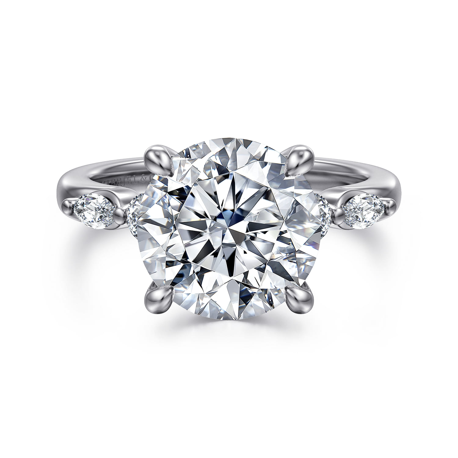 Cian - 14K Yellow Gold Round Five Stone Diamond Engagement Ring - 0.34 ct - Shot 1
