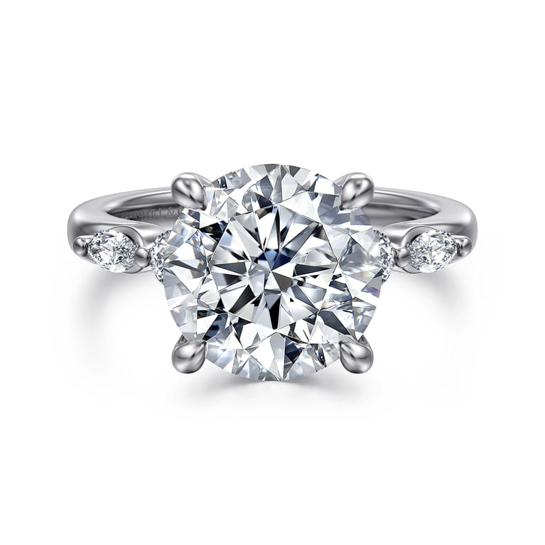 Cian - 14K Yellow Gold Round Five Stone Diamond Engagement Ring - 0.34 ct - Shot 1