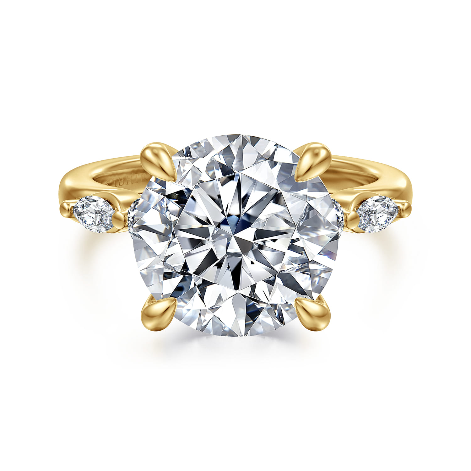 Cian - 14K Yellow Gold Round Five Stone Diamond Engagement Ring - 0.34 ct - Shot 1