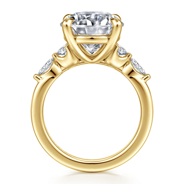 Cian - 14K Yellow Gold Round Five Stone Diamond Engagement Ring - 0.34 ct - Shot 2