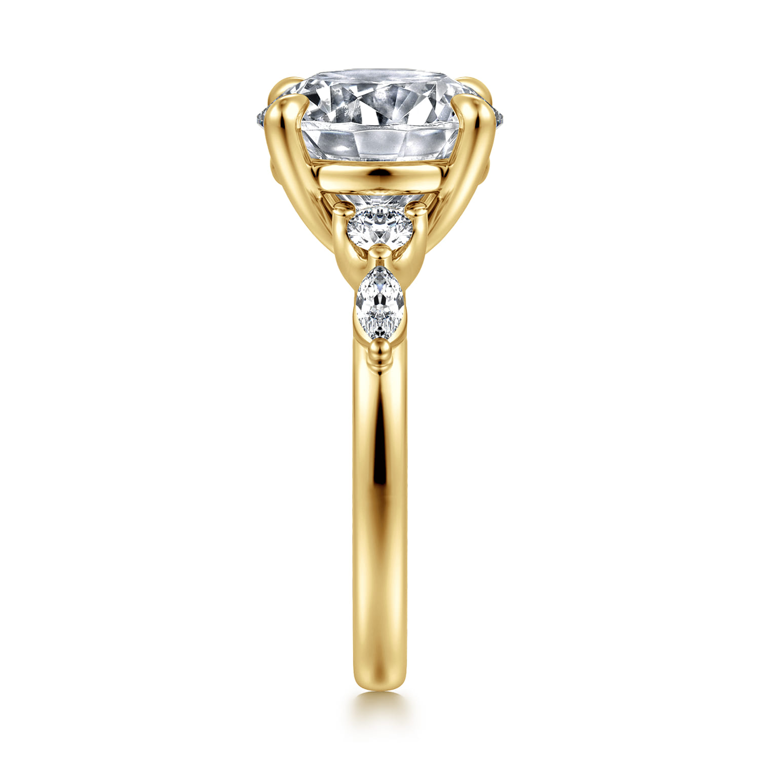 Cian - 14K Yellow Gold Round Five Stone Diamond Engagement Ring - 0.34 ct - Shot 4