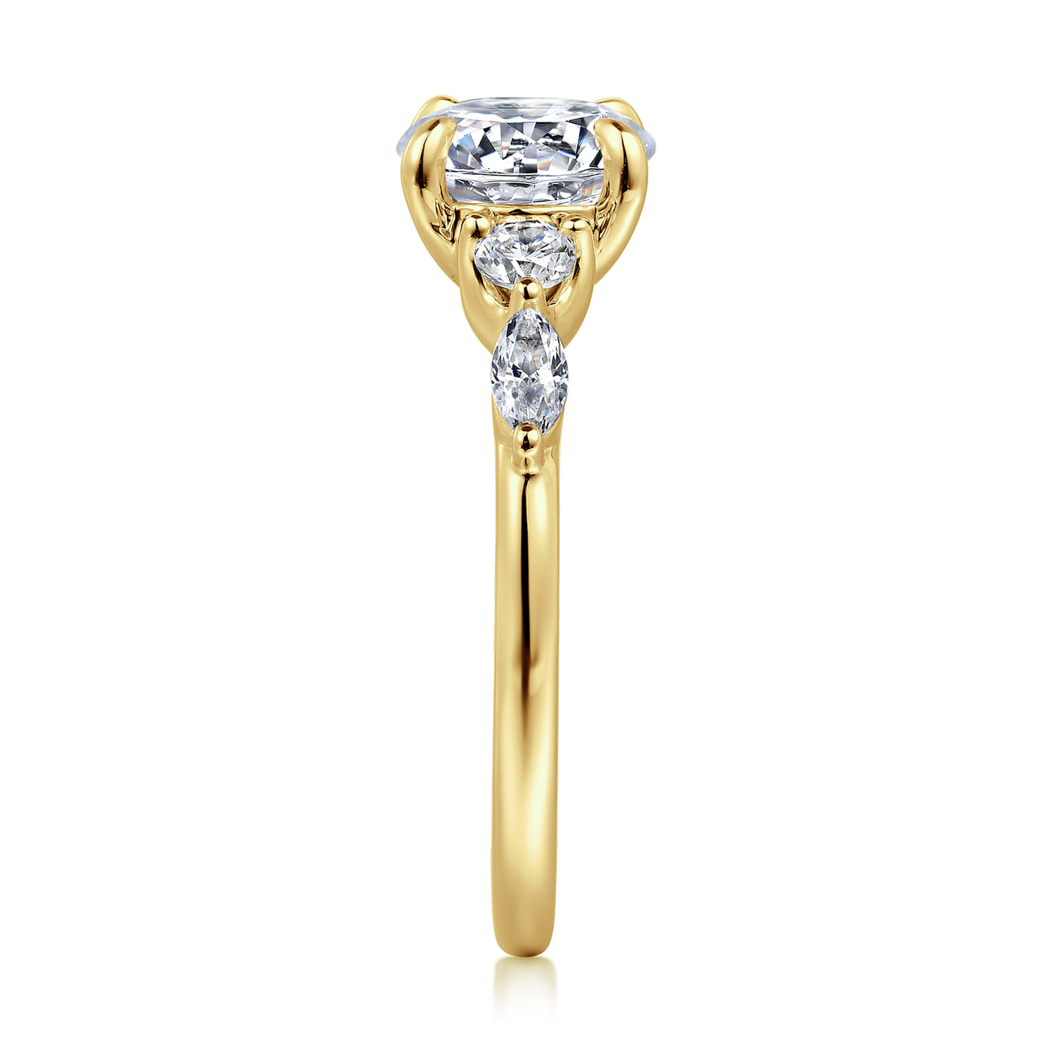 Cian - 14K Yellow Gold Round Five Stone Diamond Engagement Ring - 0.34 ct - Shot 5