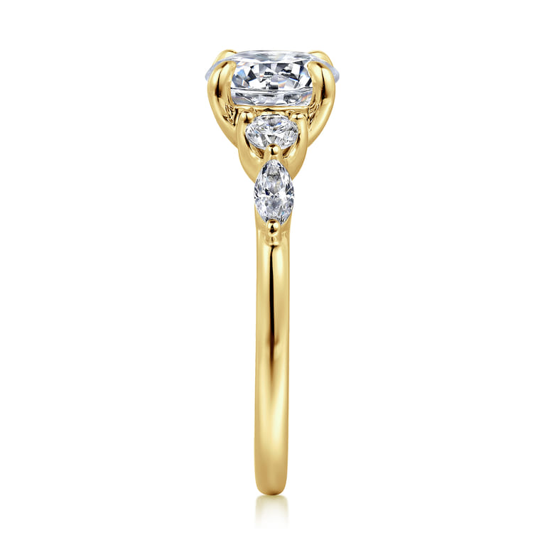 Cian - 14K Yellow Gold Round Five Stone Diamond Engagement Ring - 0.34 ct - Shot 5