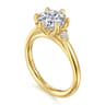 Blaise - 14K Yellow Gold Round Three Stone Diamond Engagement Ring - 0.08 ct