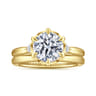 Blaise - 14K Yellow Gold Round Three Stone Diamond Engagement Ring - 0.08 ct