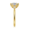 Blaise - 14K Yellow Gold Round Three Stone Diamond Engagement Ring - 0.08 ct