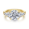 Arielle - 14K Yellow Gold Round Five Stone Diamond Engagement Ring - 0.8 ct