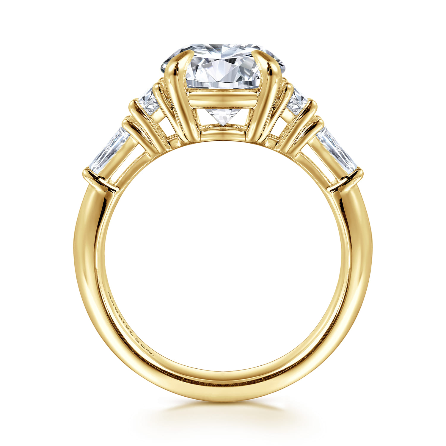 Arielle - 14K Yellow Gold Round Five Stone Diamond Engagement Ring - 0.8 ct - Shot 2