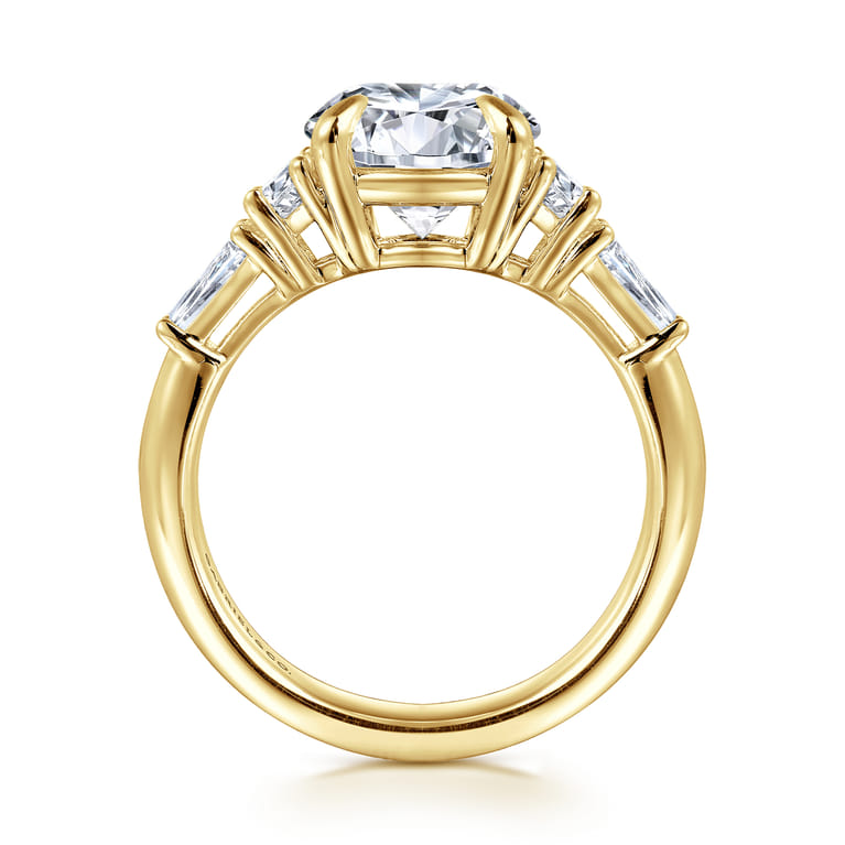 Arielle - 14K Yellow Gold Round Five Stone Diamond Engagement Ring - 0.8 ct - Shot 2