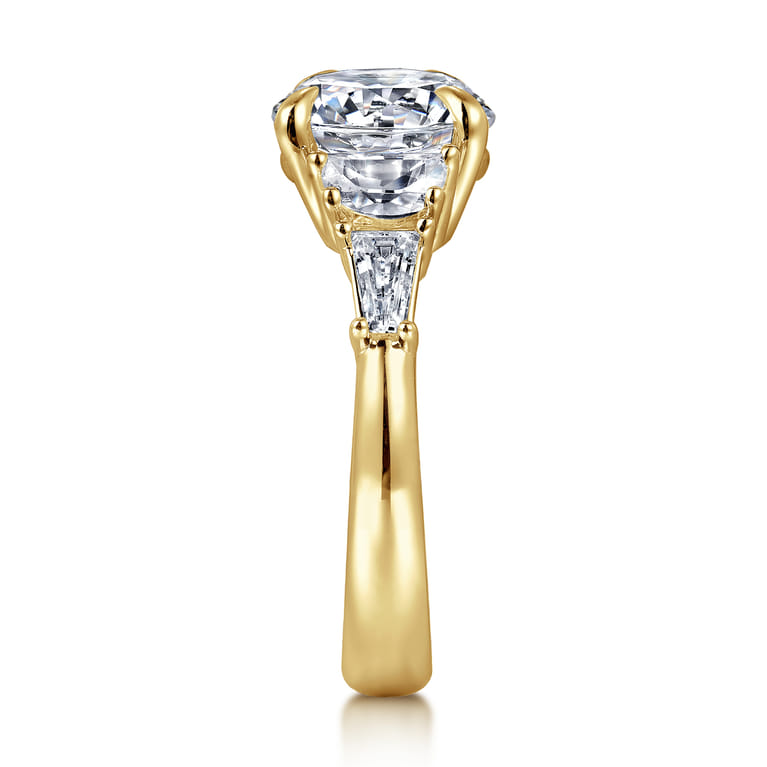 Arielle - 14K Yellow Gold Round Five Stone Diamond Engagement Ring - 0.8 ct - Shot 5