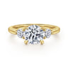 Abbi - 14K Yellow Gold Round Three Stone Diamond Engagement Ring - 0.55 ct