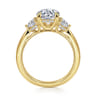 Abbi - 14K Yellow Gold Round Three Stone Diamond Engagement Ring - 0.55 ct