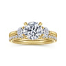 Abbi - 14K Yellow Gold Round Three Stone Diamond Engagement Ring - 0.55 ct