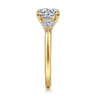 Abbi - 14K Yellow Gold Round Three Stone Diamond Engagement Ring - 0.55 ct