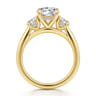 Charisa - 14K Yellow Gold Round Three Stone Diamond Engagement Ring - 0.7 ct