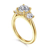 Charisa - 14K Yellow Gold Round Three Stone Diamond Engagement Ring - 0.7 ct