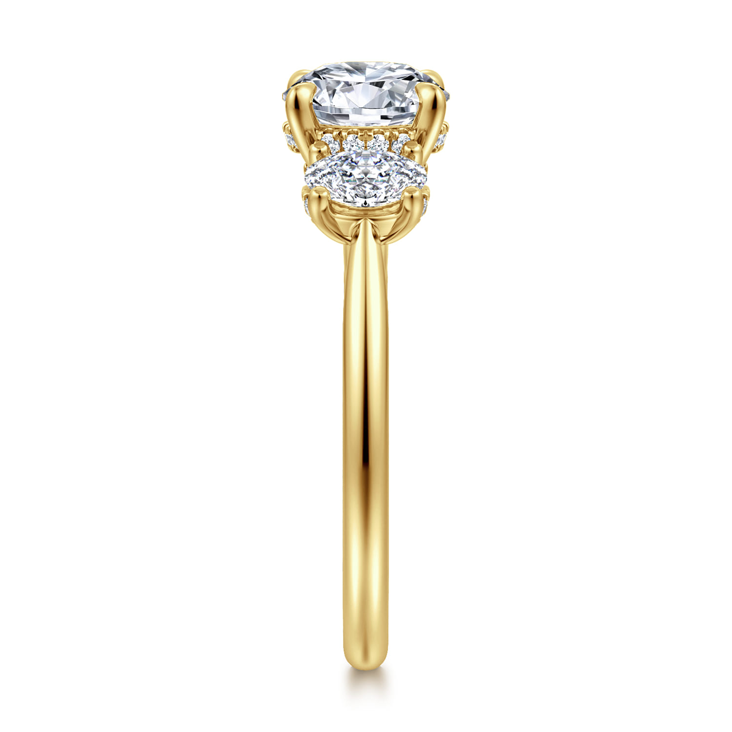 Charisa - 14K Yellow Gold Round Three Stone Diamond Engagement Ring - 0.7 ct - Shot 4