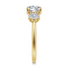 Charisa - 14K Yellow Gold Round Three Stone Diamond Engagement Ring - 0.7 ct