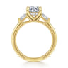 Feana - 14K Yellow Gold Round Three Stone Diamond Engagement Ring - 0.35 ct