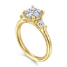 Feana - 14K Yellow Gold Round Three Stone Diamond Engagement Ring - 0.35 ct
