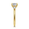 Feana - 14K Yellow Gold Round Three Stone Diamond Engagement Ring - 0.35 ct
