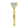 Reema - 14K Yellow Gold Round Three Stone Lotus Diamond Engagement Ring - 0.24 ct