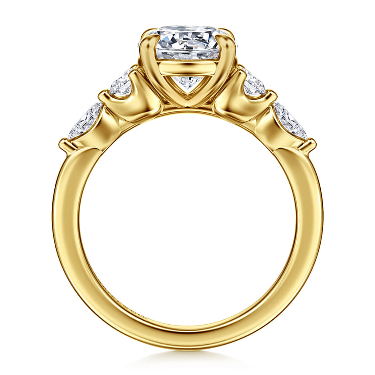 Cian - 14K Yellow Gold Round Five Stone Diamond Engagement Ring - 0.36 ct - Shot 2