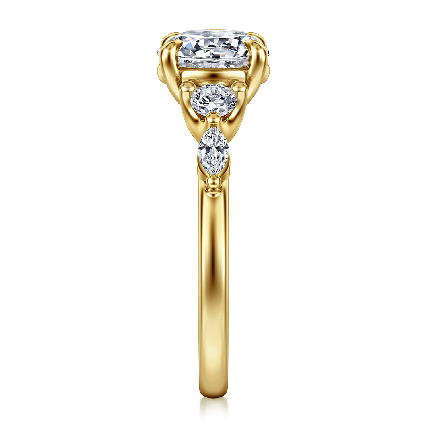 Cian - 14K Yellow Gold Round Five Stone Diamond Engagement Ring - 0.36 ct - Shot 5