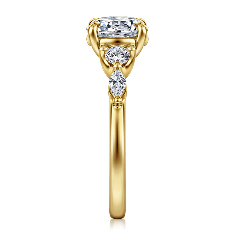 Cian - 14K Yellow Gold Round Five Stone Diamond Engagement Ring - 0.36 ct - Shot 5