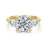 Abbi - 14K Yellow Gold Round Three Stone Diamond Engagement Ring - 1.02 ct